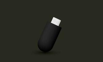 3d realistic flash drive illustration trendy icon modern style object symbols illustration isolated on background vector