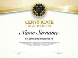 Diploma certificate template black and gold color with luxury and modern style vector image Premium Vector.