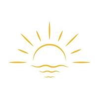 A half sun is setting downwards icon vector sunset concept for graphic design, logo, web site, social media, mobile app, ui illustration