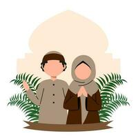 Muslim family illustration vector