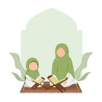 Muslim family illustration vector