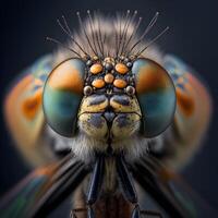 Closeup Macro Photography of Fly insects photo