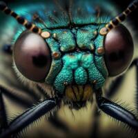 Closeup Macro Photography of Fly insects photo