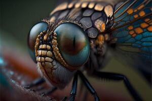 Closeup Macro Photography of Fly insects photo