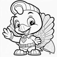 Black and white line drawing for kids coloring book birds drawing images photo