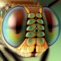 de cerca macro fotografía de mosca insectos ai generativo foto