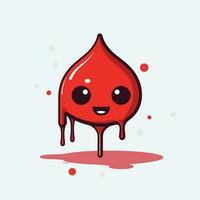 Cute kawaii blood chibi mascot vector cartoon style