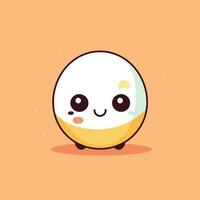 Cute kawaii egg chibi mascot vector cartoon style