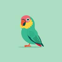 Cute  parrot  mascot vector cartoon style