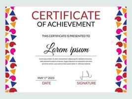 certificado modelo. diploma de moderno diseño o regalo certificado. vector ilustración.