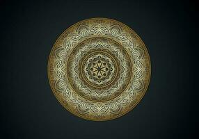 lujo mandala antecedentes ornamental, arabesco estilo con dorado arabesco modelo estilo. decorativo mandala ornamento para impresión vector