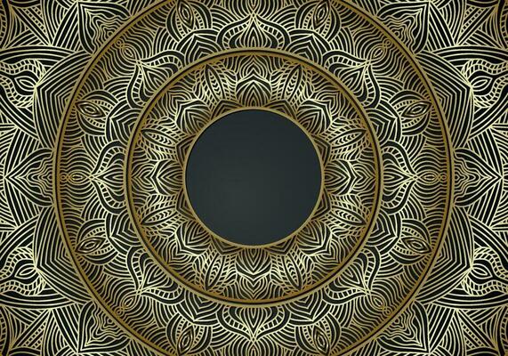 Luxury mandala background ornamental, arabesque style With Golden Arabesque Pattern Style. Decorative Mandala Ornament For Print