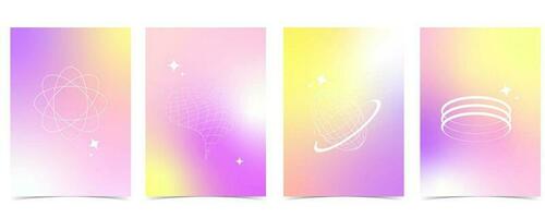 gradient background with y2k and groovy style vector