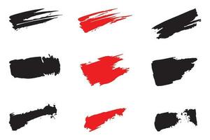 Grungy ink brush strokes, Colorful brush stroke set, dirty strokes set vector