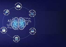 tecnología vector infografía artificial inteligencia, máquina aprendiendo, neural redes y moderno tecnología concepto. elementos para hud interfaz. vector ilustración para tu diseño.