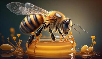 bee and honey, photo