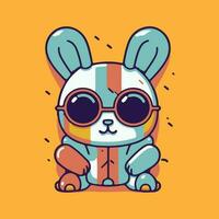 a vibrantly illustrated evil rabbit vector