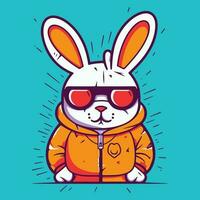 a vibrantly illustrated evil rabbit vector