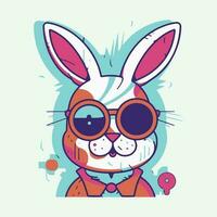 a vibrantly illustrated evil rabbit vector
