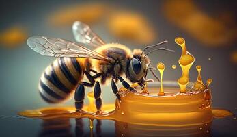 bee and honey, photo