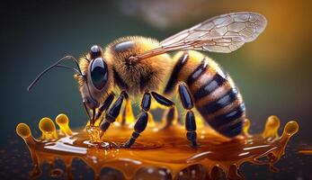 bee and honey, photo