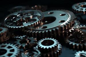 Gears cogwheels icon automation innovation technology concept. photo