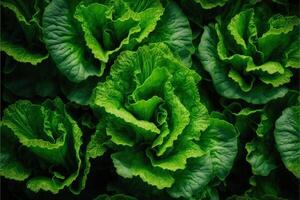 Green lettuce background. Close-up of fresh green lettuce leaves. illustration. photo