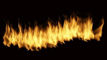 Flame of fire Burning on black background image photo
