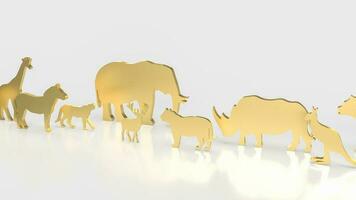 The gold animal plate for wild life species 3d rendering photo