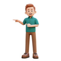 3d male character pointing right png