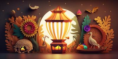 Festa junina lantern background, Brazilian party and Latin american festival. photo