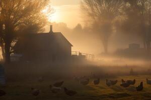 Morning on the farm. photo