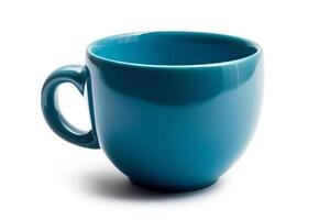 Blue mug isolated on white background. photo