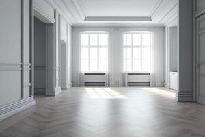 Interior of empty room background 3d render. photo