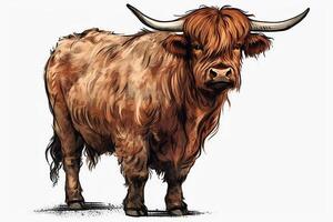 Cow highland graphics illustration. photo