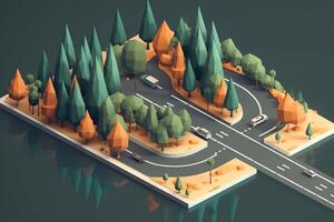 Aigenerated road illustration. photo