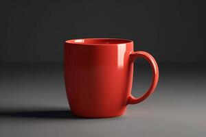 11 Oz red coffee mug mockup isolated. photo