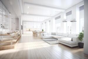 Modern bright interior 3d rendering. photo