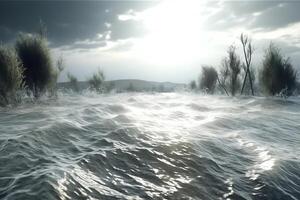 Hochwasser 3d render. photo