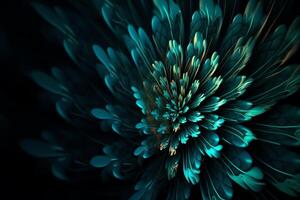 Geometrical digital 3d render fractal amoled texture with high contrasted bloom effect chaotic flow collection. photo