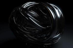 3D render of abstract detailed shape black futuristic background. photo