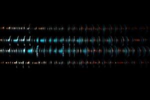 Two horizontal lines of the gear on a black background. photo