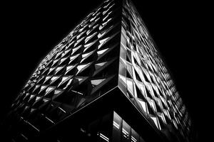 resumen arquitectura detalle negro y blanco foto con alto contraste. ai generado