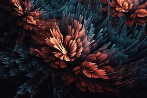 geométrico digital 3d hacer fractal amoled textura con alto contrastado floración efecto caótico fluir recopilación. ai generado foto