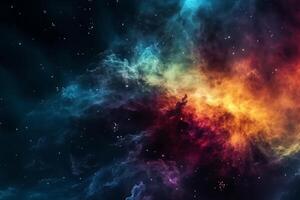 Nebula space explosion background with space text nebula high contrast. photo