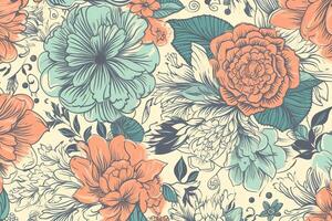 Seamless floral background. photo