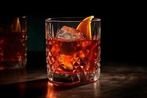 Negroni cocktail drink. photo