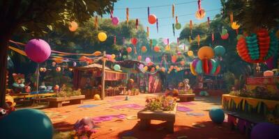 Festa junina background, Brazilian party and Latin american festival. photo