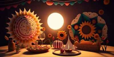 Festa junina background, Brazilian party and Latin american festival. photo
