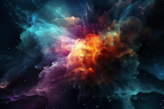 Nebula space explosion background with space text nebula high contrast. photo